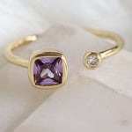 Crystal Square Ring (Purple)