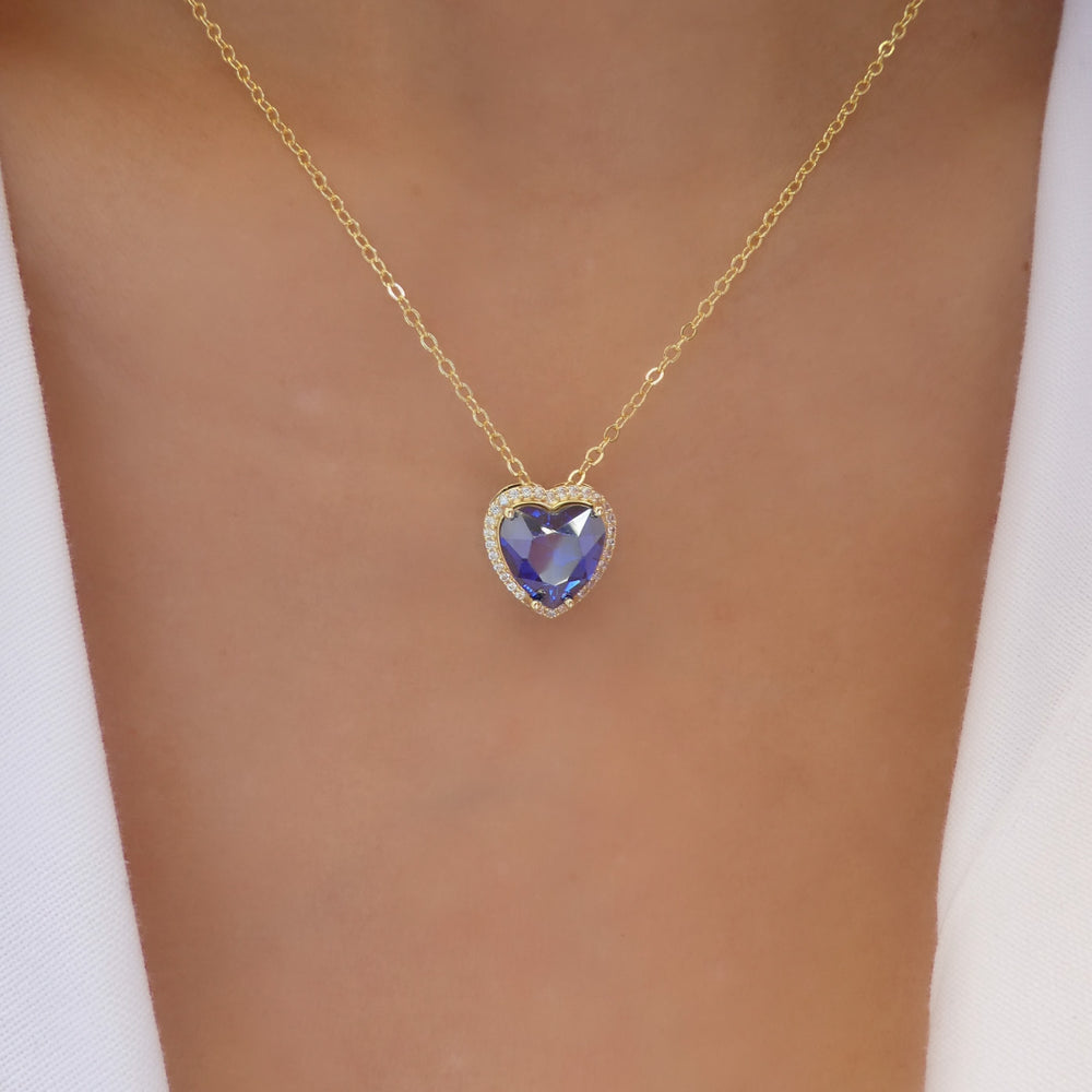 Blue Georgia Heart Necklace