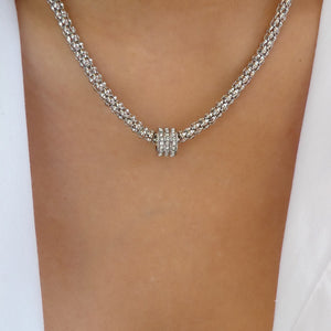 Crystal Abigail Necklace (Silver)
