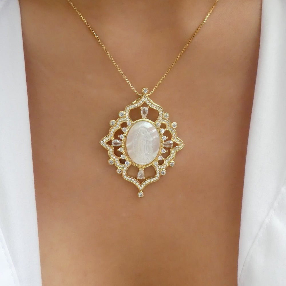 Bold Crystal Mary Necklace