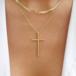 Matte Cross Layer Necklace