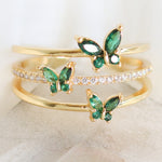 Emerald Jenna Butterfly Ring