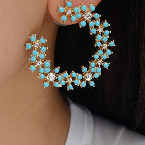 Turquoise Malinda Flower Earrings