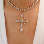 Crystal Christina Cross Necklace