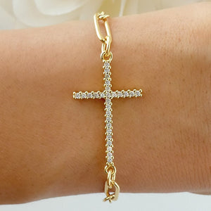Crystal Hadley Cross Bracelet
