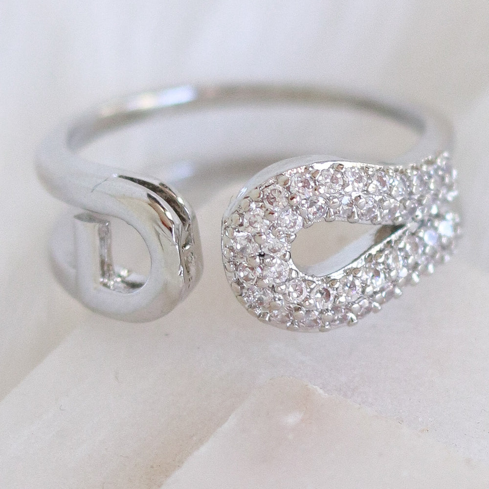 Crystal Pin Ring (Silver)