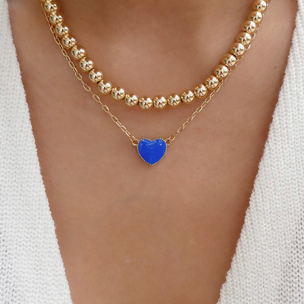 Debbie Heart Necklace (Blue)
