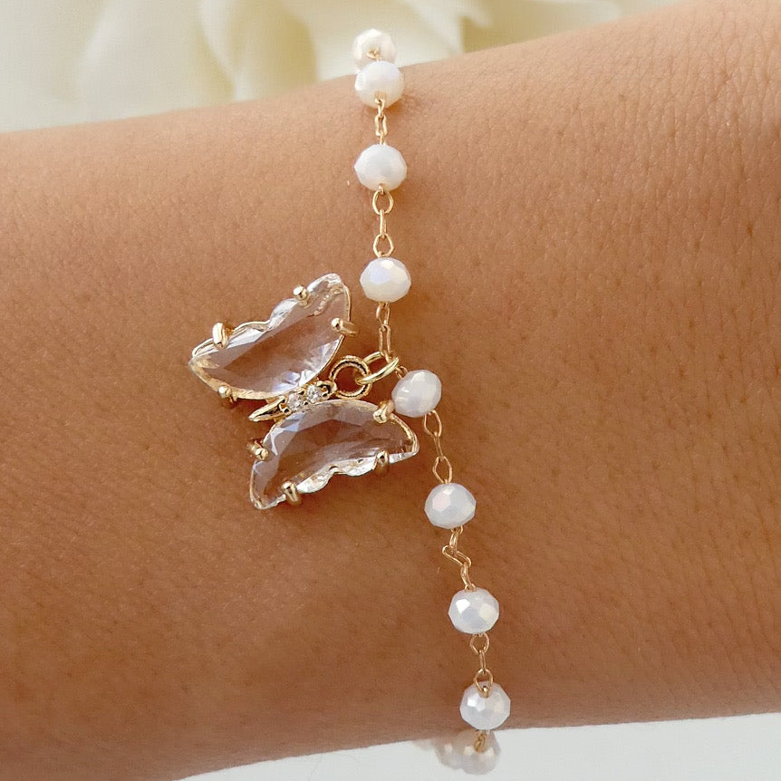 White Collina Butterfly Bracelet