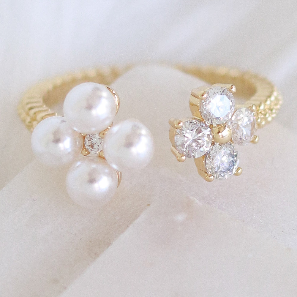 Crystal Steffy Pearl Ring