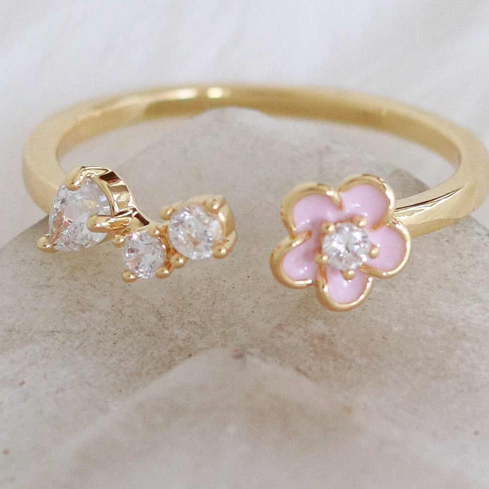 Alina Flower Ring (Pink)