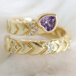 Crystal Lala Heart Ring (Purple)