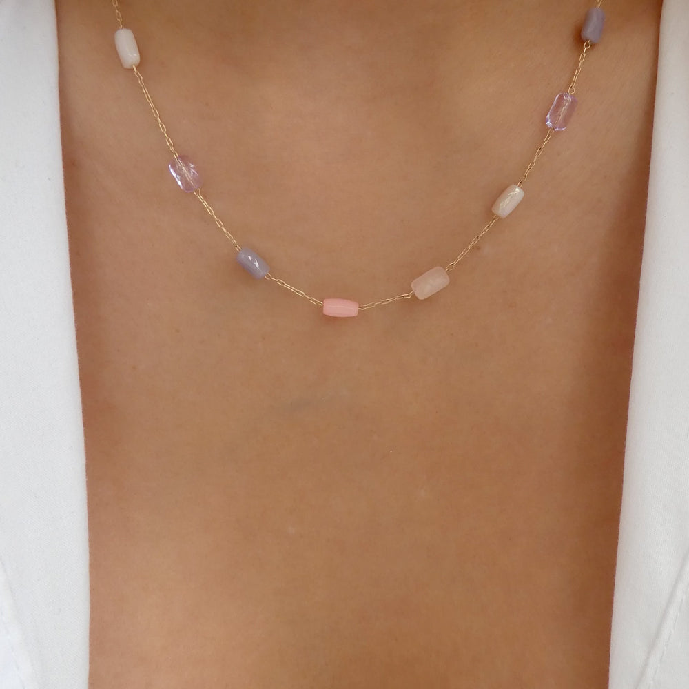 Pink & Purple Bead Necklace