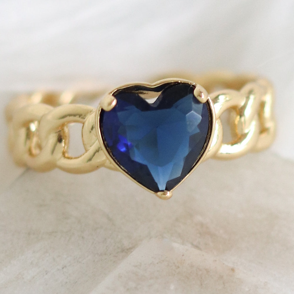 Blue Tina Heart Ring