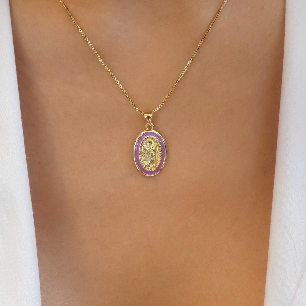 Classic Mary Necklace (Purple)