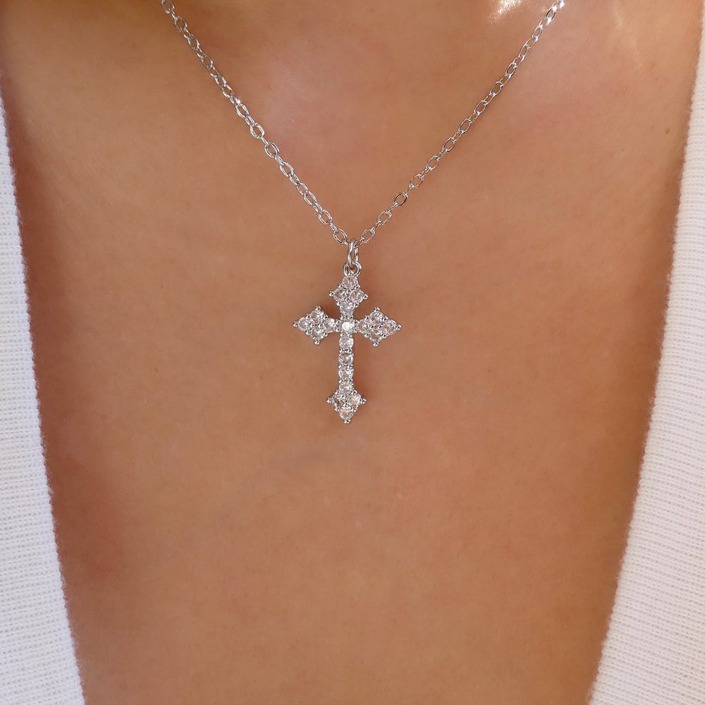 Adrienne Cross Necklace (Silver)