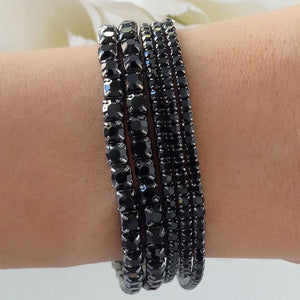 Black Crystal Bracelet Set