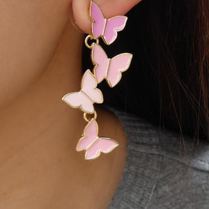 Pink Shawna Butterfly Earrings