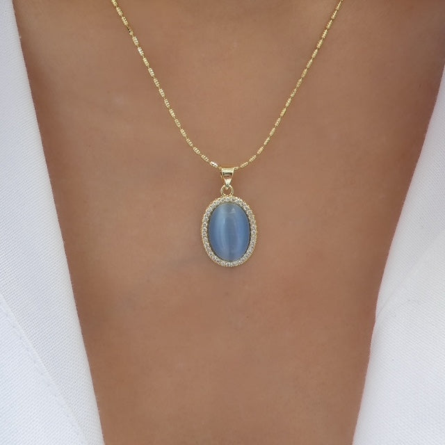 Crystal Molly Pendant Necklace (Blue)