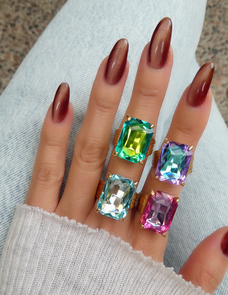 Crystal Naomi Ring (Light Pink)