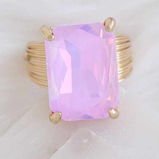Crystal Naomi Ring (Light Pink)