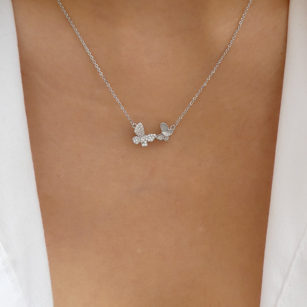 Clarissa Butterfly Necklace (Silver)