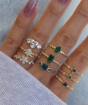Mini Crystal Steffy Ring (Silver)