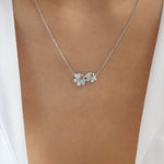 Double Butterfly Necklace (Silver)