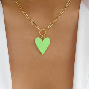 Nalia Heart Necklace (Green)
