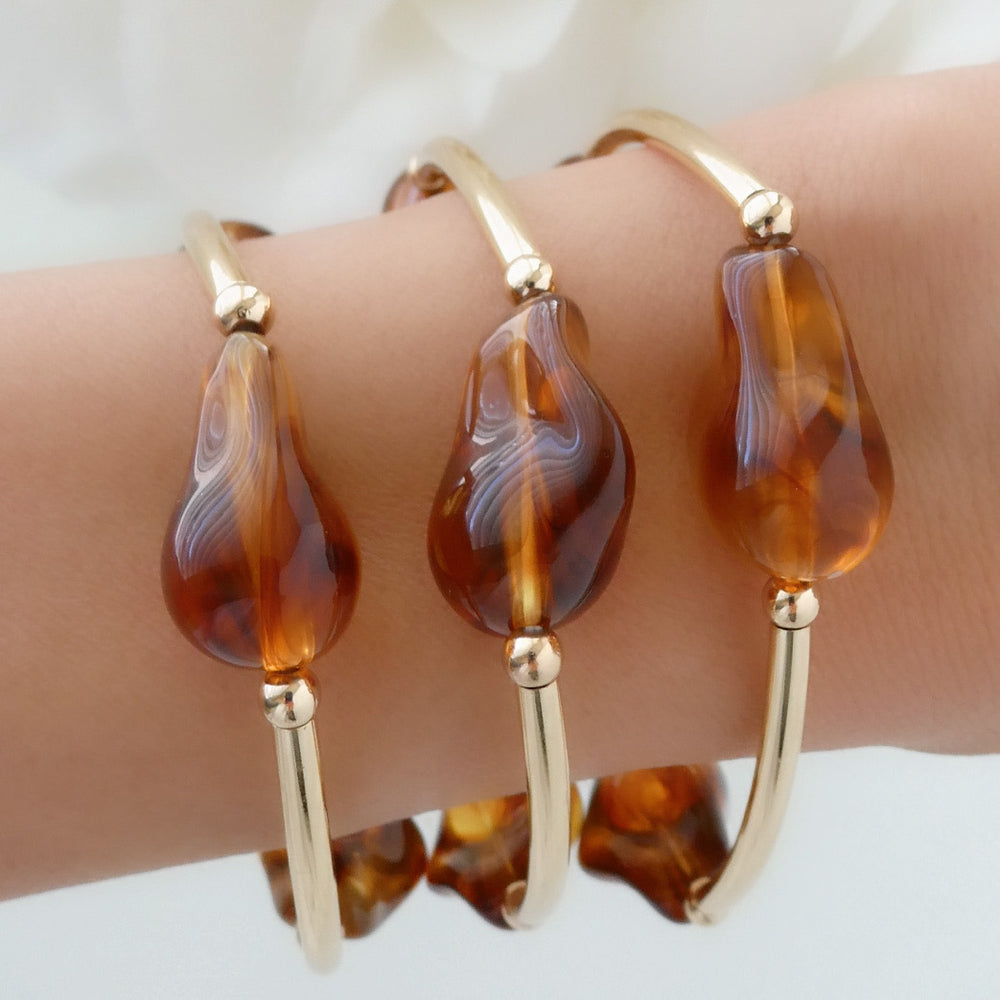 Dolores Pendant Bracelet Set (Brown)