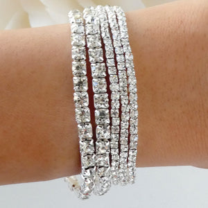 Crystal Silver Bracelet Set