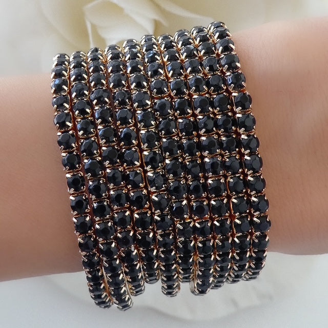 Crystal Celeste Bracelet Set (Black)