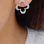 Crystal Clover Earrings (Silver)