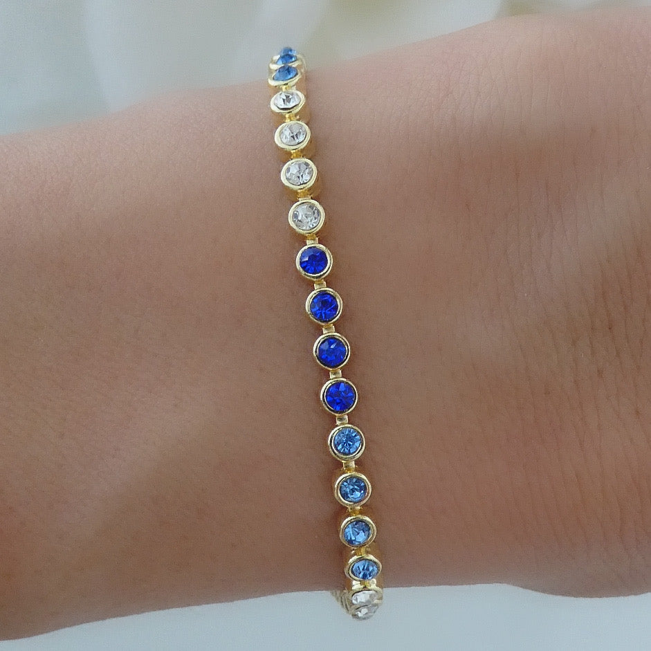 Crystal Multi Blue Bracelet