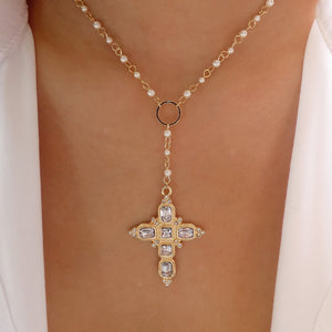 Jeanne Cross & Pearl Necklace