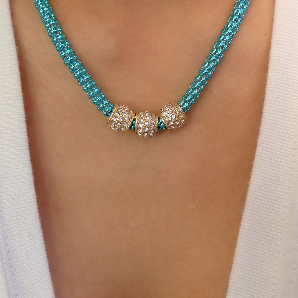 Crystal Fergie Necklace (Turquoise)