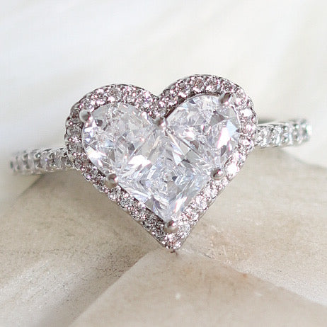 Crystal Veronica Heart Ring (Silver) – Love Stylize