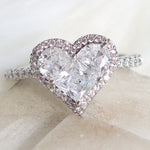 Crystal Veronica Heart Ring (Silver)