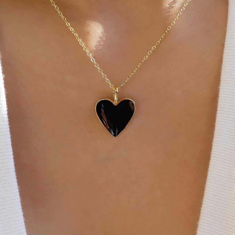 Becca Heart Necklace (Black)