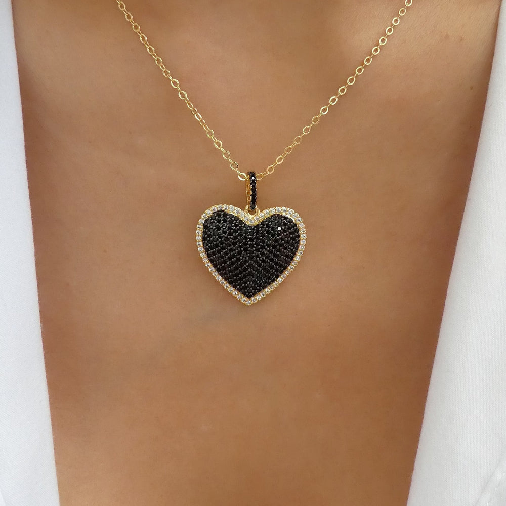 Yolanda Heart Necklace (Black)