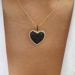 Yolanda Heart Necklace (Black)
