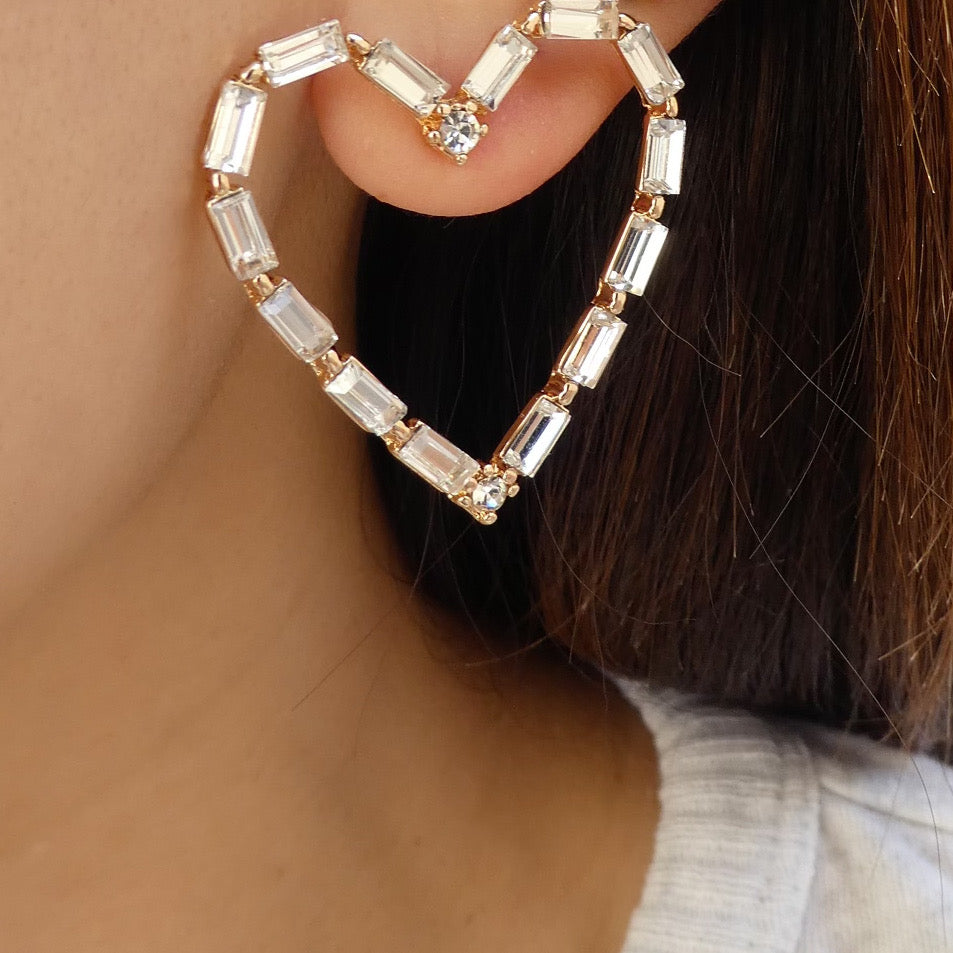 Crystal Karen Heart Earrings