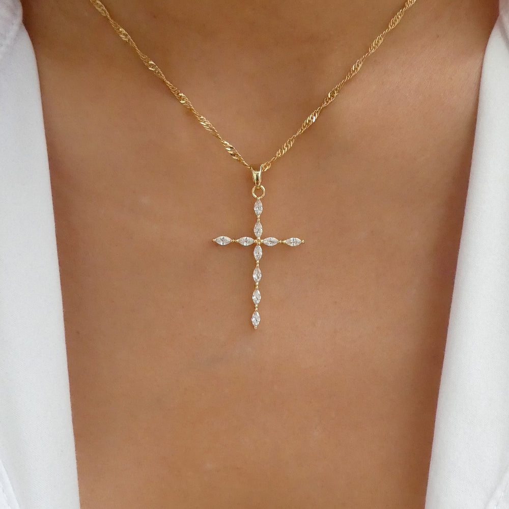 Crystal  Ronan Cross Necklace