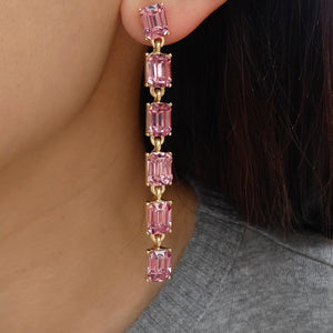 Crystal Fabi Earrings (Pink)