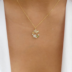 Small Butterfly & Flower Necklace