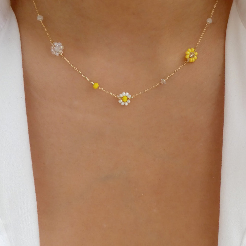 Spring Flower Necklace (Yellow)