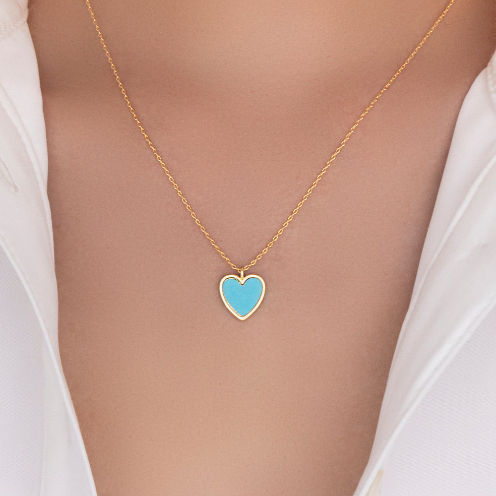 Finley Heart Necklace (Turquoise)