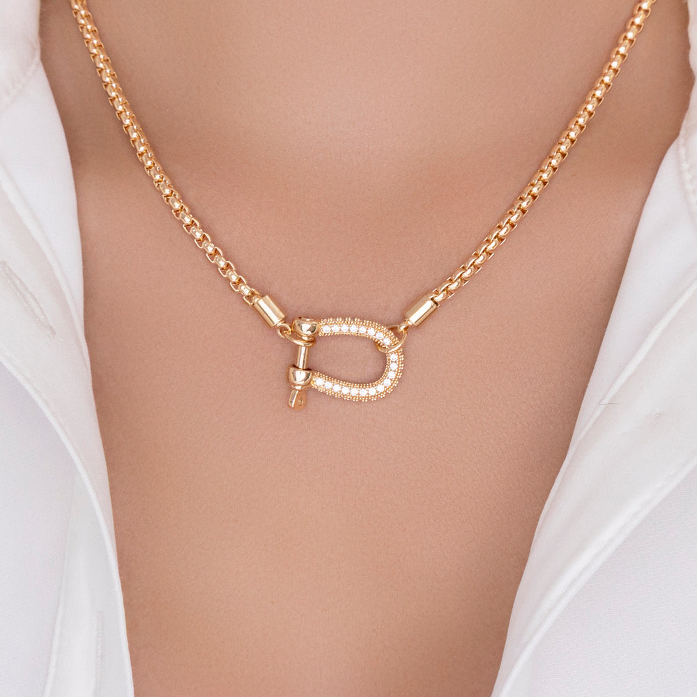 Gold Crystal Catalina Link Necklace