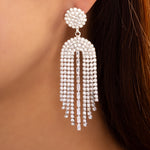 Crystal Gracie Earrings (Silver)