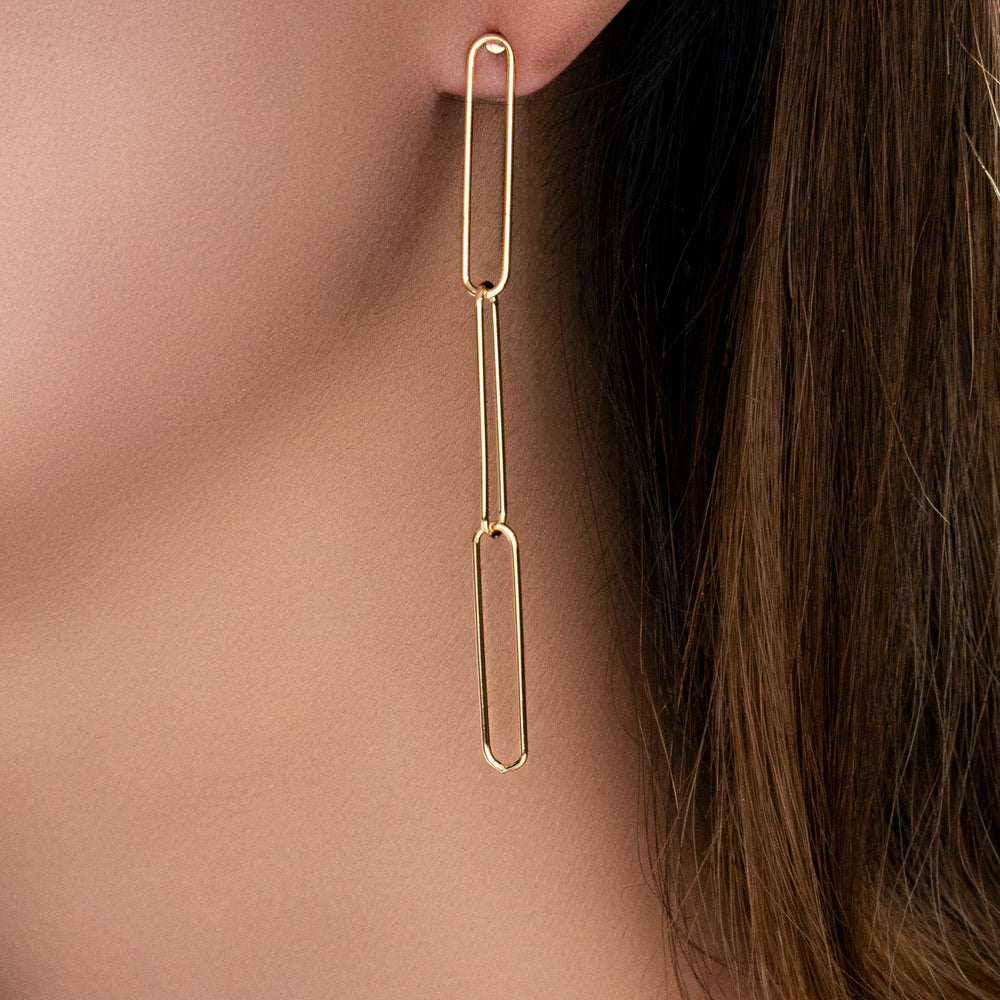 14K Simple Link Earrings