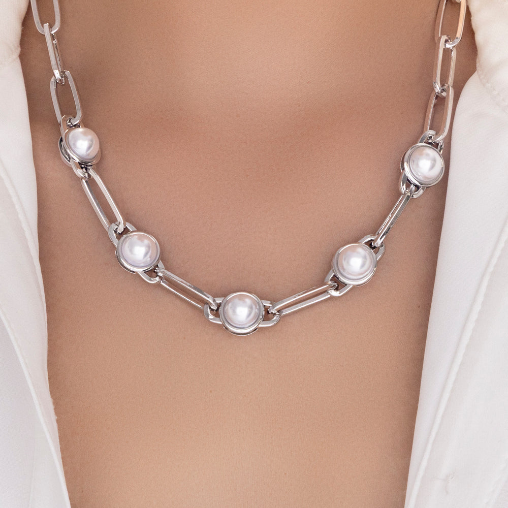 Misty Pearl Necklace (Silver)